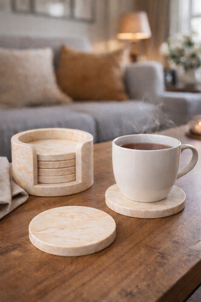 AVZEMA HOME Bardak Takımı Dekorasyon Çay Kahve Bardak Altlığı Aksesuar Tabak