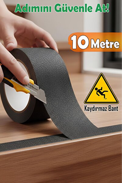 GLASWEN Merdiven Zemin Kaydırmaz Bant Yapışkanlı 5 CM X 10 METRE Kaymaz Band ...