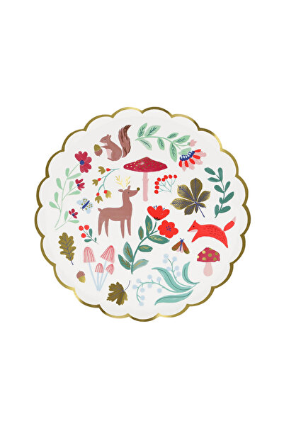 Meri Meri - Winter Woodland Tabaklar - M - 8 Adet