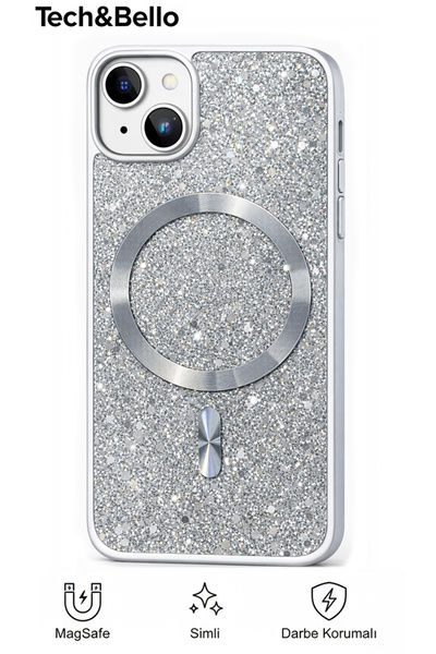 Tech&bello accessories iPhone 13 Compatible Camera Protruding Shockproof Silv...