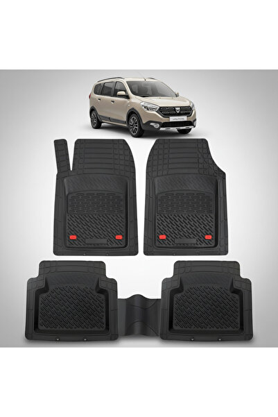 TEAMCAR Covorașe tip tavă compatibile cu Dacia Lodgy Stepway, negre