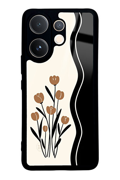 Spoyi Vivo V60 Çiçek Motif Tasarımlı Glossy Telefon Kılıfı