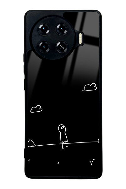Spoyi Tecno Spark 20 Pro Plus Doodle Casper Tasarımlı Glossy Telefon Kılıfı