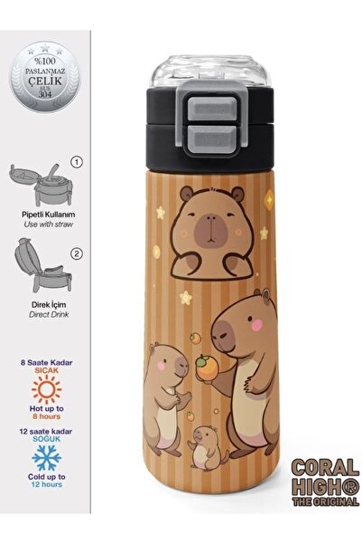 Coral High Pipetli ve Direkt İçim Çelik Termos 500 ml