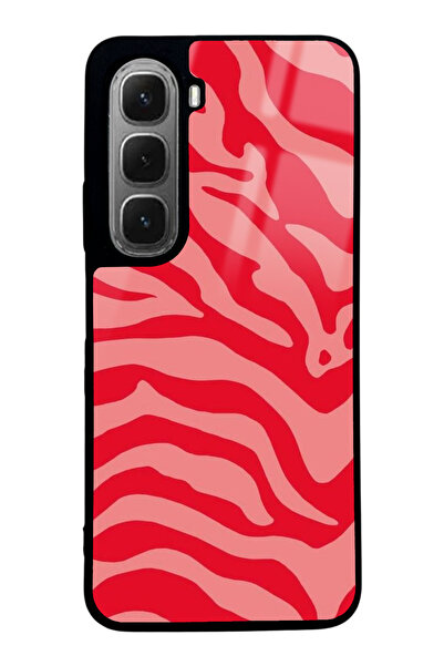 Spoyi İnfinix Hot 60i Red Zebra Tasarımlı Glossy Telefon Kılıfı