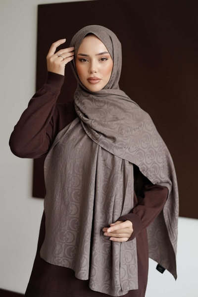 QASSA SHAL Organic Dubai g Pattern Ash Shape Shawl