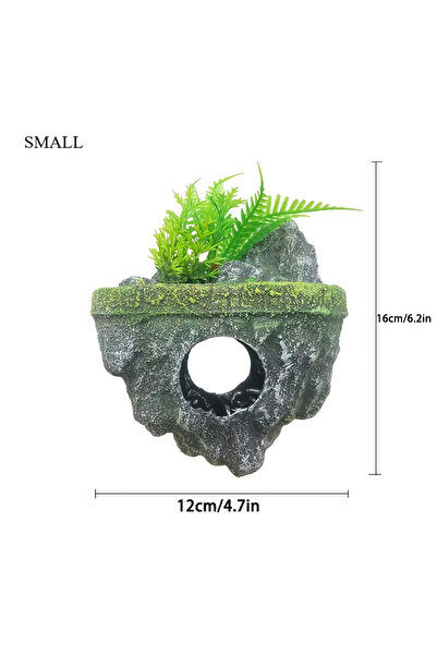 Choice جزيرة عائمة صغيرة متعددة الاستخدامات لتزيين أحواض السمك، مع مأوى للأسم...