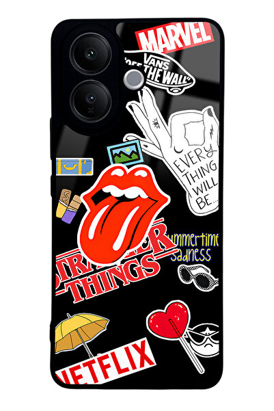 Spoyi Vivo V60 Lite Sticker Tasarımlı Glossy Telefon Kılıfı