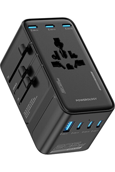 Powerology 205W Multi-Port GaN Charger Adapter