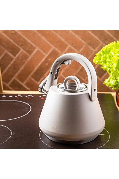Klausberg Matte gray kettle, steel kettle with whistle, 2.5 L,