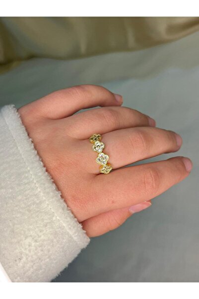 D&Z ACCESSORİES خاتم ذهبي بتصميم فيرال يونكا |   خاتم البرسيم الأنيق الرقيق |...