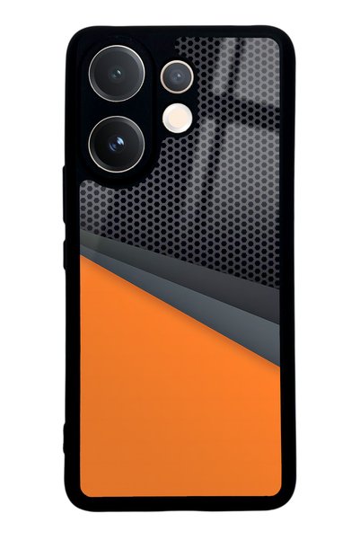 Spoyi Vivo V60 Orange Cross Design Glossy Phone Case
