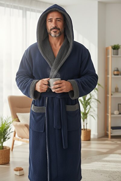 PATRU ANOTIMPURI Cocolino bathrobe with hood