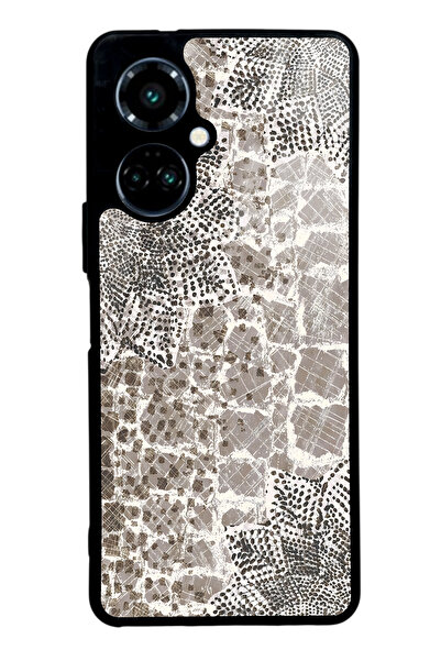 Spoyi Tecno Camon 19 Taşlı Yaprak Tasarımlı Glossy Telefon Kılıfı