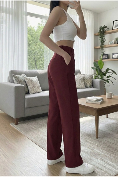 Pelin Jeans Fabric Pants with Bolpaça Buttons