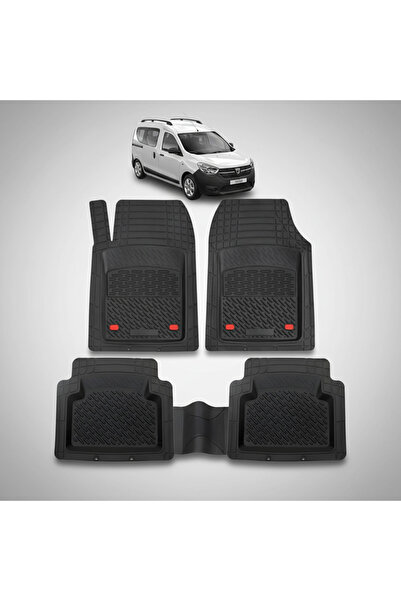 TEAMCAR Πατάκια Μοκέτας Τύπου Δίσκου Συμβατά με Dacia Dokker, Μαύρα