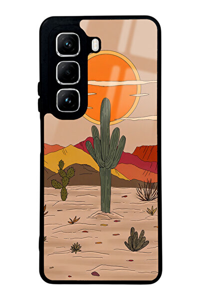 Spoyi غلاف هاتف انفينيكس هوت 50 ريترو صبار صن بتصميم لامع