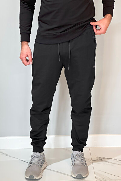 REMSA Men's Sweatpants with Elastic Waistband and 3 Pockets 3703 Black