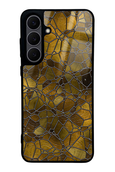 Spoyi Samsung S25 Fe Coffee Geometric Design Glossy Phone Case