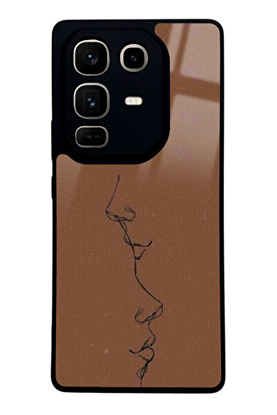 Spoyi İnfinix Note 50 Pro Kahve Silüet Tasarımlı Glossy Telefon Kılıfı