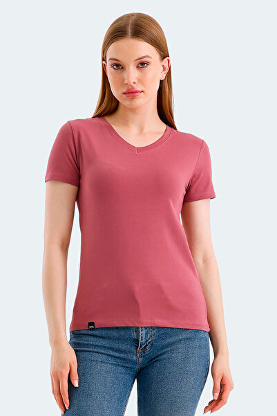 Slazenger Vivek Women's V-Neck Rose T-Shirt