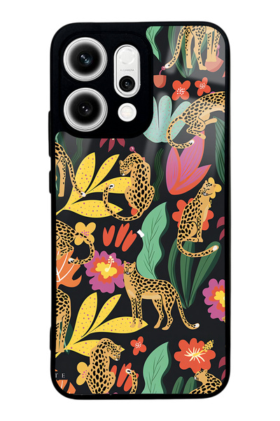 Spoyi غطاء هاتف لامع بتصميم القطط مع الزهور لهاتف أوبو رينو 14