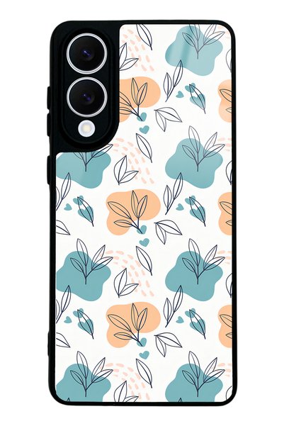 Spoyi Samsung S25 Edge Glossy Phone Case with Tiny Leaves Design