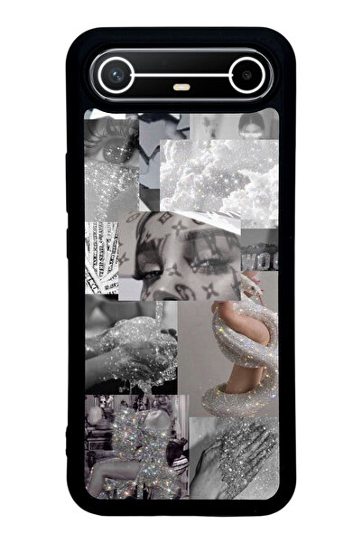 Spoyi Tecno Spark Slim Silver Sticker Tasarımlı Glossy Telefon Kılıfı