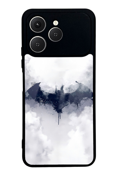 Spoyi Tecno Spark 40 White Glossy Phone Case with Batman Design