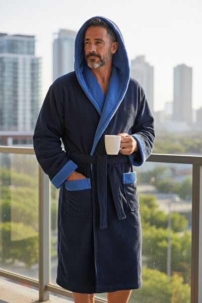 PATRU ANOTIMPURI Cocolino bathrobe with hood