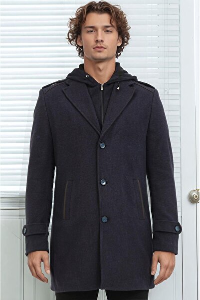 Dewberry PLT9401 ERKEK PALTO-DİAGONAL LACİVERT