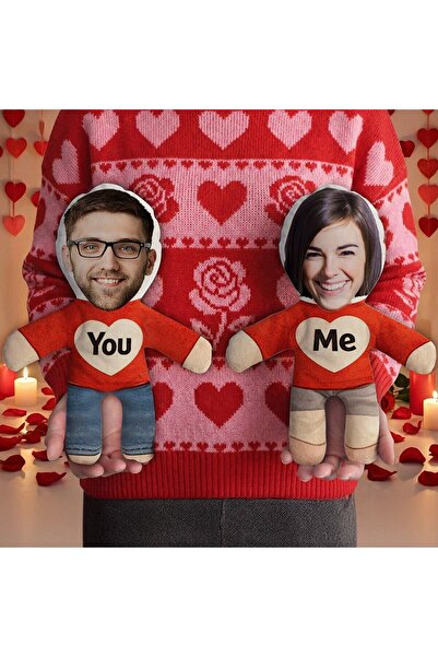 Bk Gift Kişiye Özel Sevgili Çift 2’li Bebek Yastık -1, Sevgiliye Hediye, Sevg...