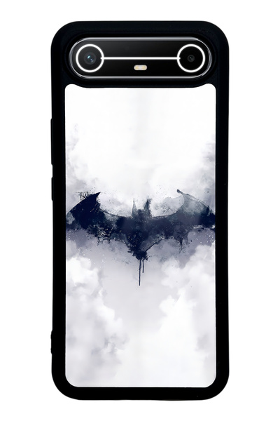Spoyi Tecno Spark Slim White Glossy Phone Case with Batman Design