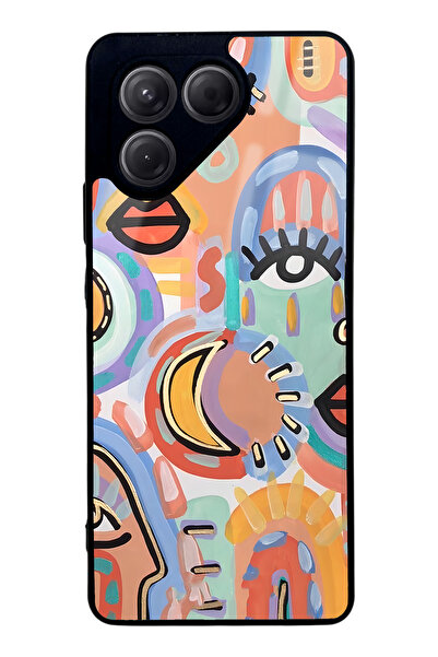 Spoyi حافظة هاتف تكنو بوفا 7 لامعة بتصميم عيون ريترو بألوان مائية