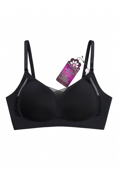 Papatya Lazer Kesim Sütyen Tül Detaylı Siyah