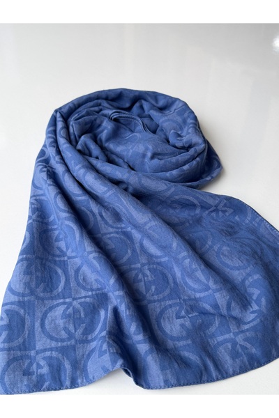 QASSA SHAL Organic Dubai g Pattern Indigo Shawl