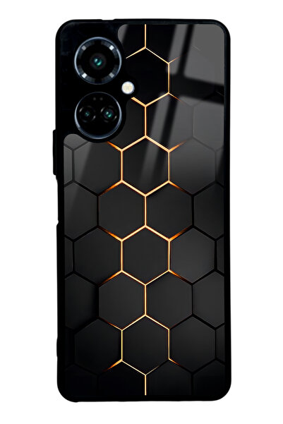 Spoyi Tecno Camon 19 Yellow Carbon Tasarımlı Glossy Telefon Kılıfı