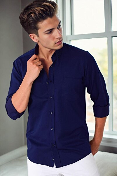 Dewberry قميص رجالي G976 - أزرق داكن