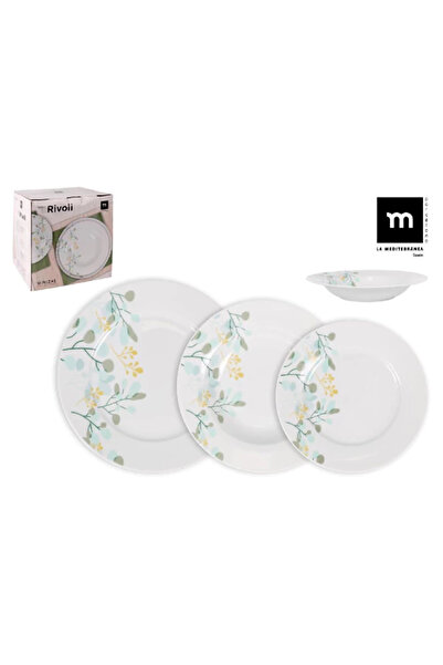 La Mediterranea Rivoli MD 18-piece dinnerware set, round, decorated porcelain...