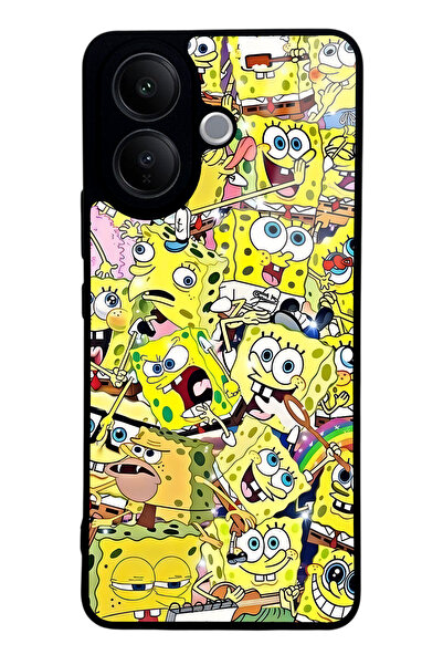 Spoyi Vivo V60 Lite Sünger Bob Tasarımlı Glossy Telefon Kılıfı