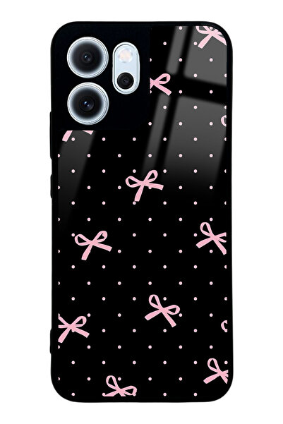 Spoyi Oppo Reno 14F Pembe Kurdele Tasarımlı Glossy Telefon Kılıfı