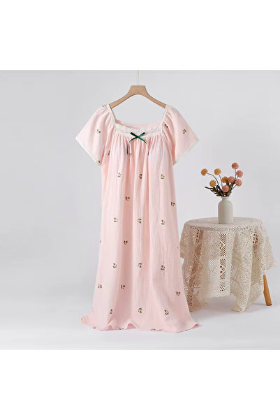 delis "Calm Night" cotton nightgown, PJ027, Pink