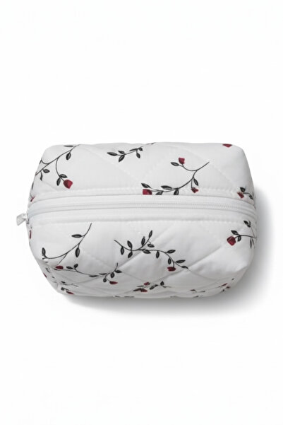 Bestway ve Diğeri White Floral Makeup Travel Health Organizer Cosmetic Bag
