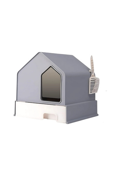 PADO House Cat Litter Box 46*46*44Cm- Grey