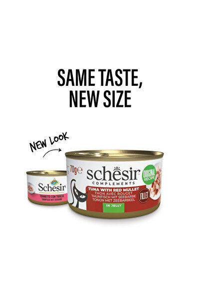 Schesir Complements Cat Wet Food in Jelly Can- Tuna With Red Mullet 70g
