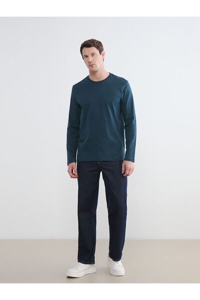 LC Waikiki RMZ GİYİM FARKIYA تي شيرت رجالي بأكمام طويلة وياقة روبا