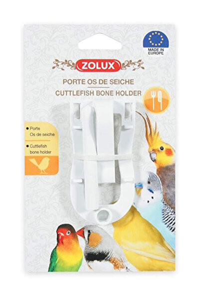 Zolux حامل عظم الحبار لمغذيات الطيور، أبيض