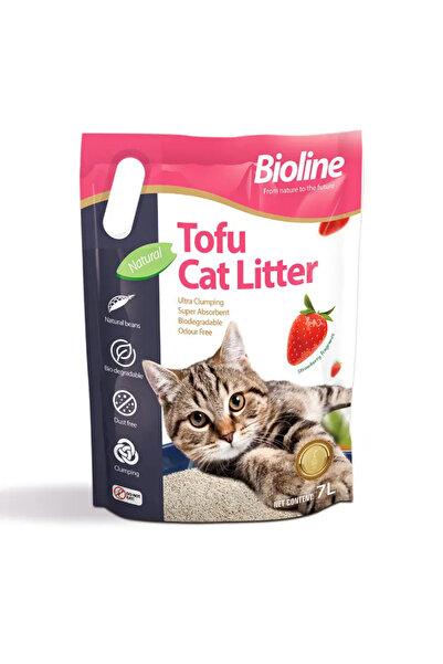 Bioline Tofu Cat Litter 7L - Strawberry Fragrance