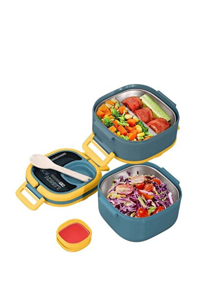 Arabest Stackable Lunch Container with 45oz Stainless Steel Salad Container f...