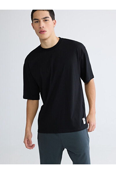 LC Waikiki Black Crew Neck Men's Sports T-Shirt